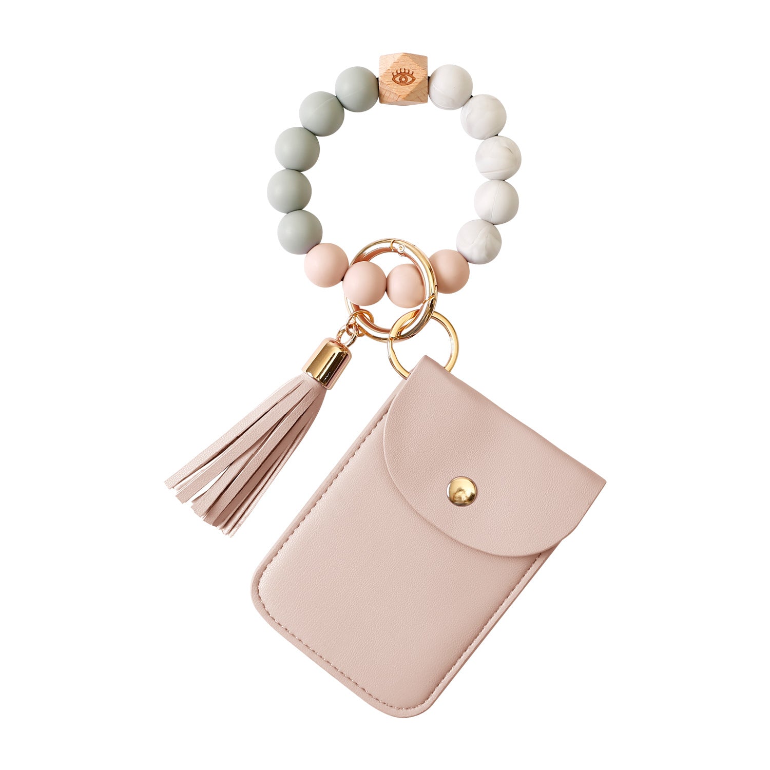 Wholesale Tassel Silicone Wrist Beech Leopard Print Card Bag Keychains